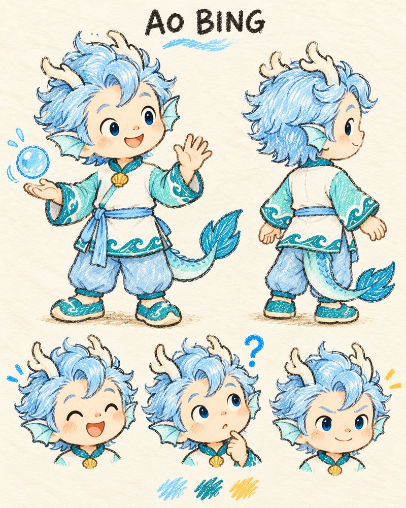 Ao Bing · Little Dragon King, a friend from our stories